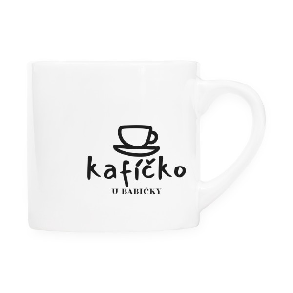 Hrnek espresso (Lungo) s potiskem KAFÍČKO U BABIČKY