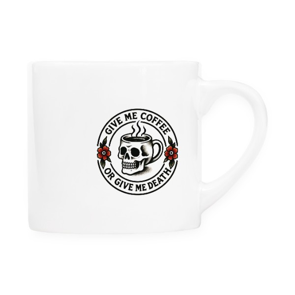Hrnek espresso (Lungo) s potiskem Coffee or Death