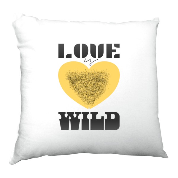 Polštář saténový s potiskem LOVE IS WILD