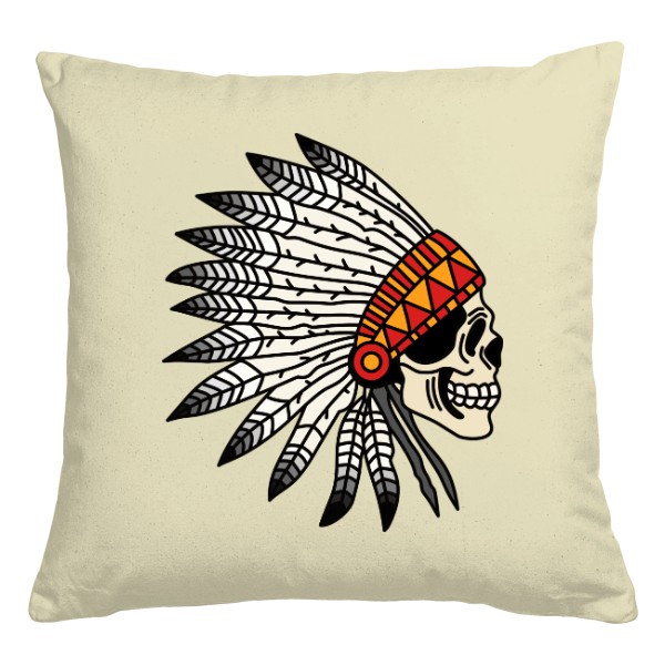 Polštář bavlněný  s potiskem NATIVE SKULL LOGODSGN